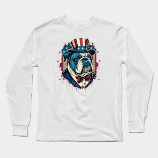 Bulldog 4th of July Long Sleeve T-Shirt